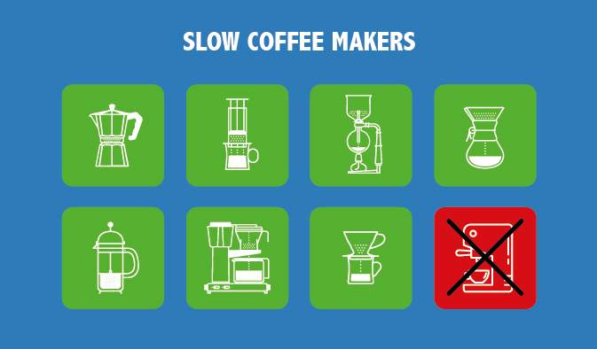 Slow coffee toestellen