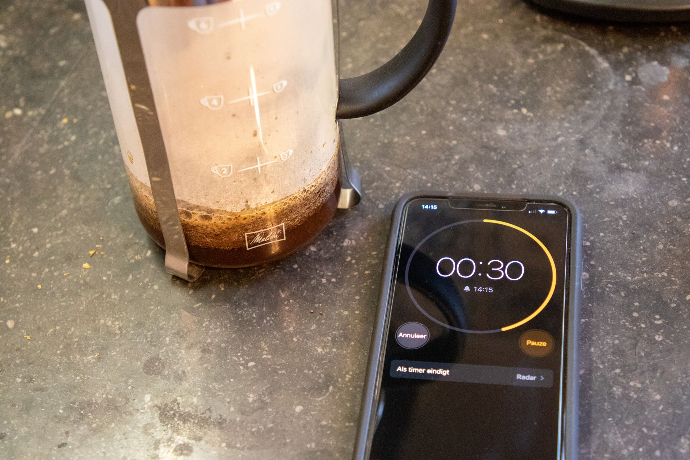 French press: pre-infusie timing