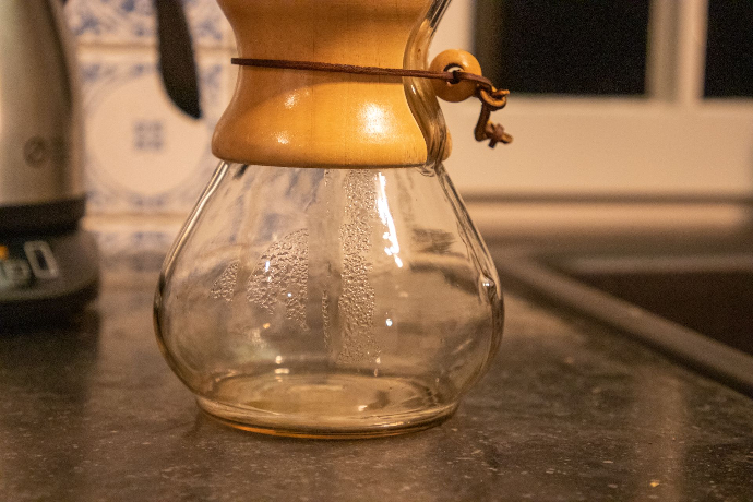 Chemex filter water verwijderd