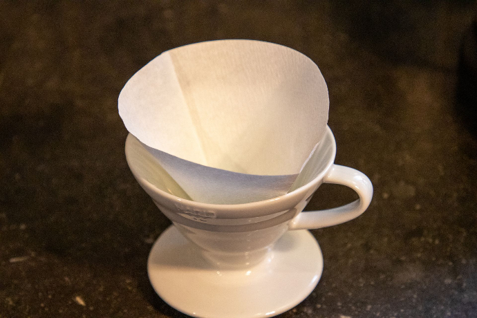 Hario V60 met droge filter