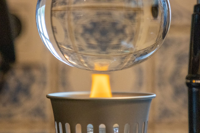 Syphon alcohol brander sfeerfoto