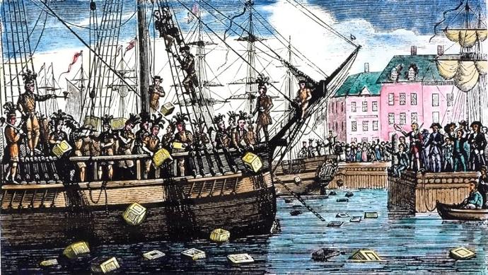 Boston Tea Party schilderij