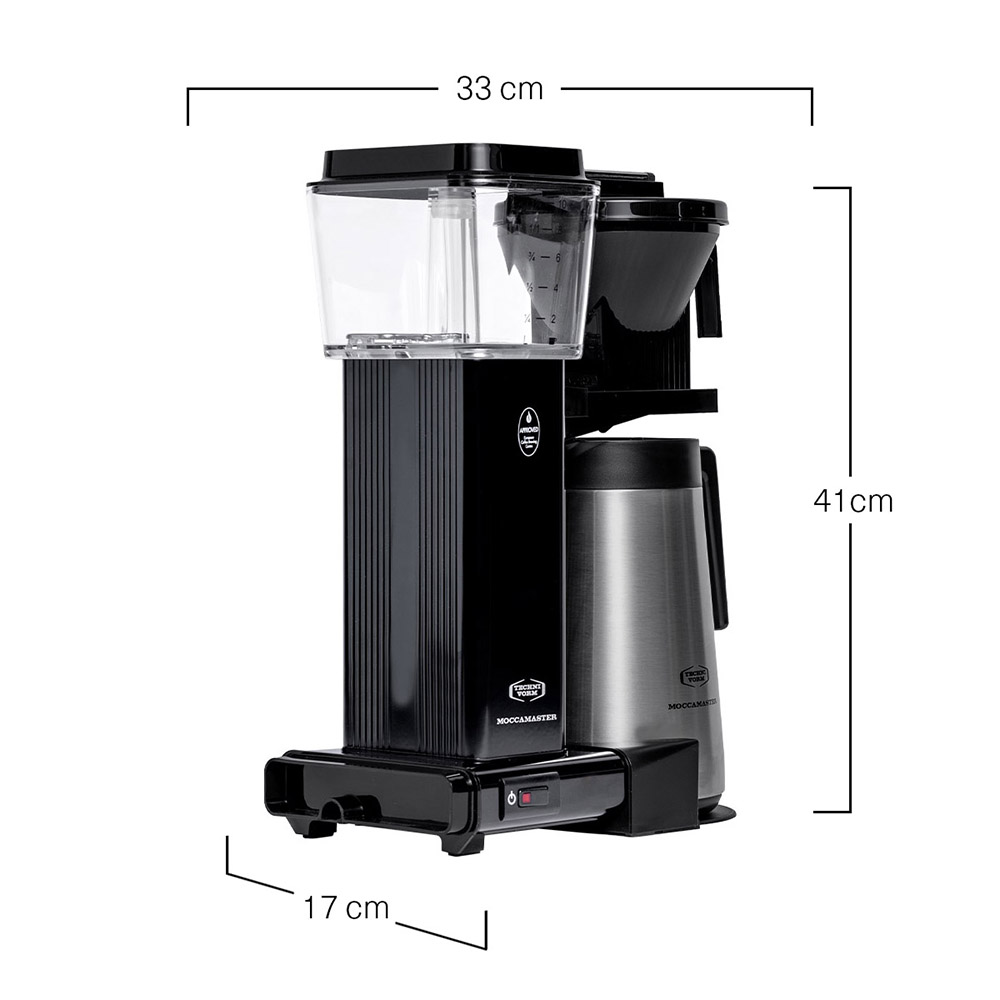 Moccamaster KBGT - Black - Afmetingen