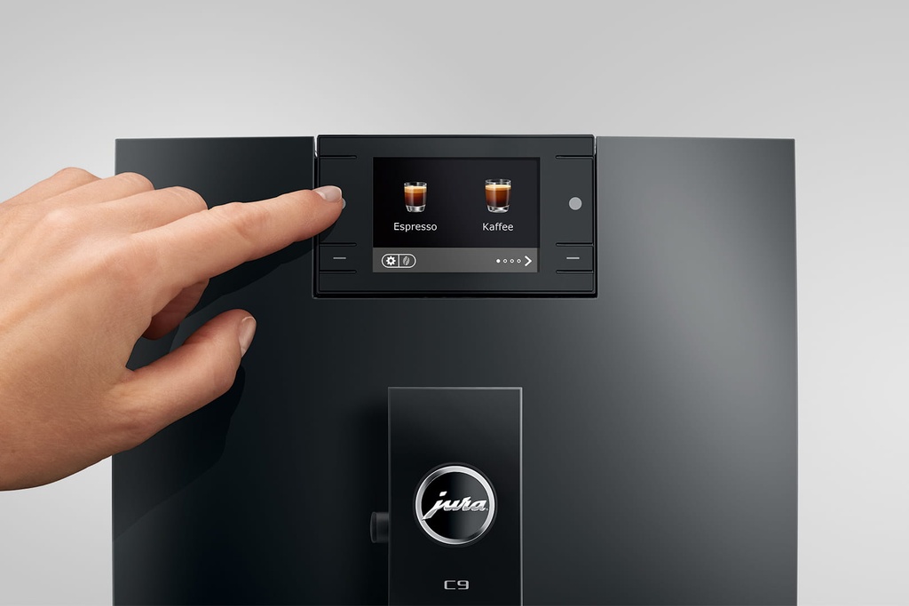 Een koffie kiezen op het scherm van de Jura C9