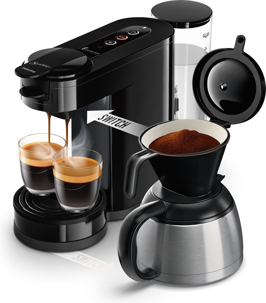 Senseo Switch Zwart Zijkant Thermos