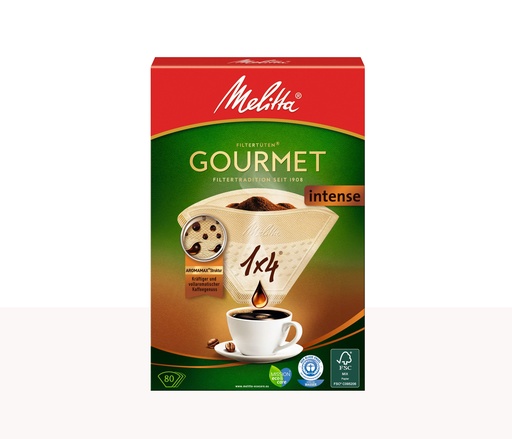 [MEL-FLT-GOURM-1X4] Melitta Filters 1x4/80 Gourmet Bruin